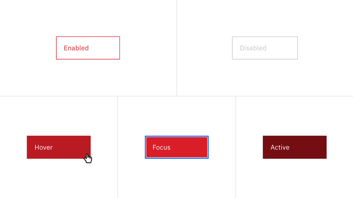 Tertiary danger button states and color